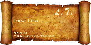 Lupu Tina névjegykártya